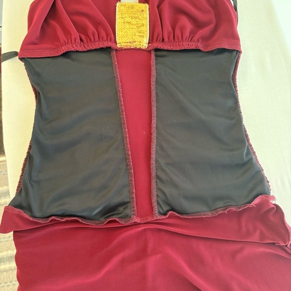 Fairygrunge Vintage Women’s Sz.M Burgundy Halter Dress High-Low ~Y2K Party Glam - Picture 10 of 11